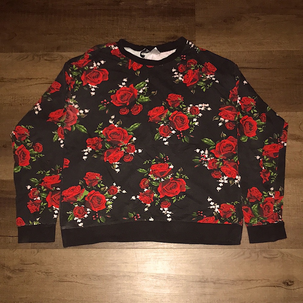 Rose crew neck sweater